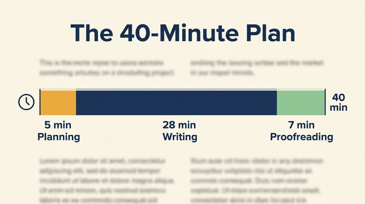 The 40-Minute Examiner Protocol — 5m Planning, 28m Synthesis, 7m Proofreading.