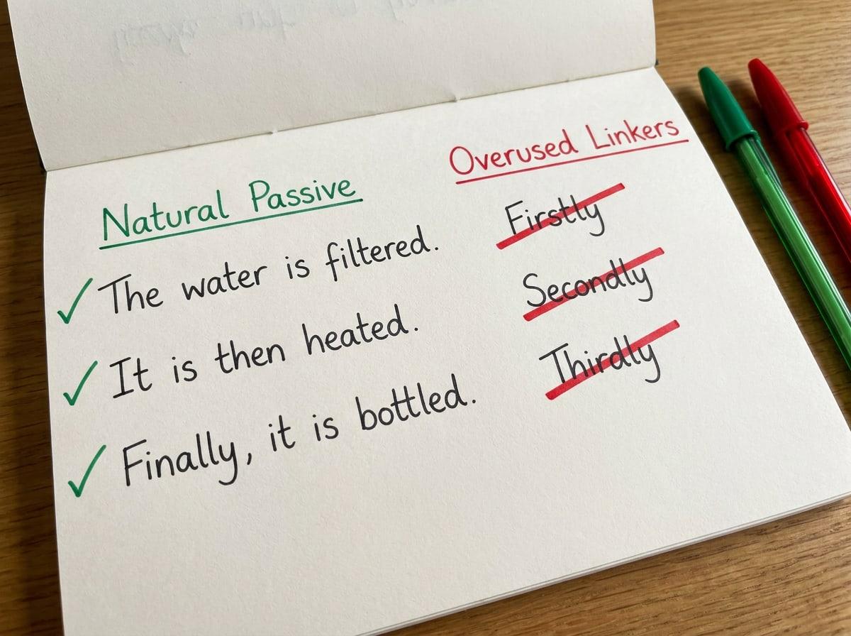 Natural Passive Voice vs Mechanical Chronological Linkers.